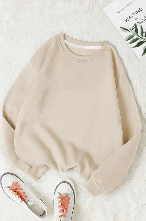 Unisex Bisiklet Yaka Sweatshirt