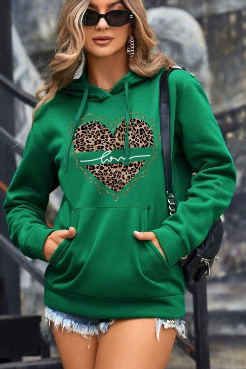 Kalp Baskılı Oversize Sweatshirt