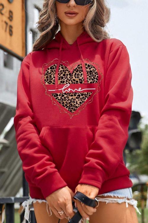 Kalp Baskılı Oversize Sweatshirt