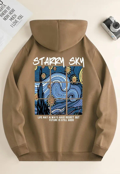 Starry Sky Baskılı Unisex Oversize Sweatshirt