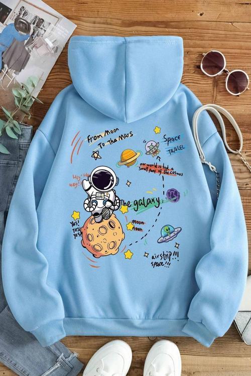 The Galaxy Baskılı Oversize Sweatshirt