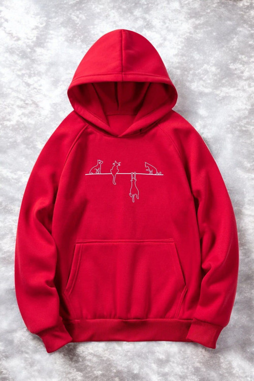 Yaramaz Kedi Baskılı Oversize Sweatshirt