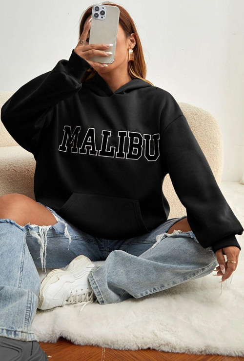 Unisex Malıbu Baskılı Oversize Sweatshirt