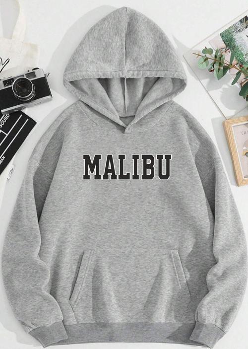 Unisex Malıbu Baskılı Oversize Sweatshirt