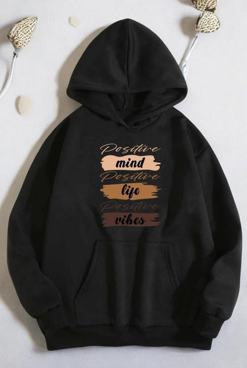 Mind Life Vibes Baskılı Oversize Sweatshirt