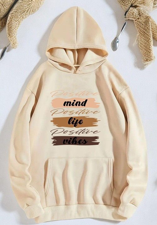 Mind Life Vibes Baskılı Oversize Sweatshirt