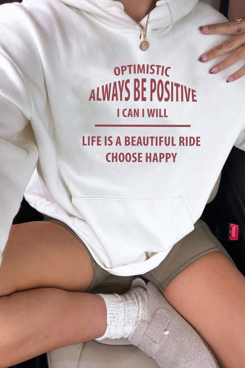 Unisex Always Be Positive Baskılı Sweatshirt