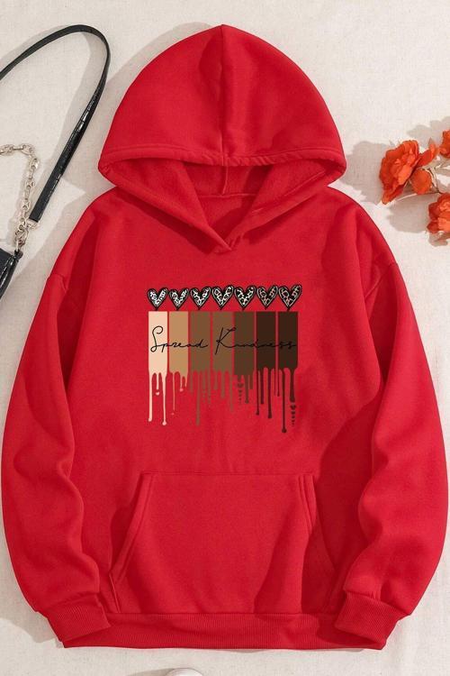 Leopar Kalp Baskılı Oversize Sweatshirt