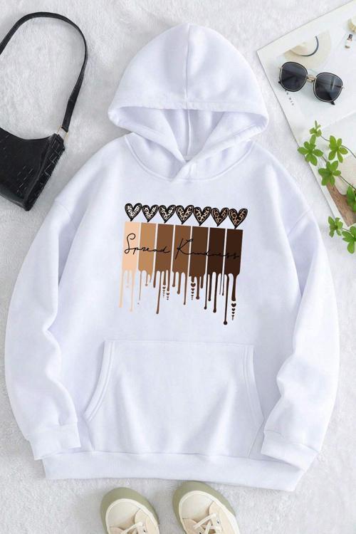 Leopar Kalp Baskılı Oversize Sweatshirt