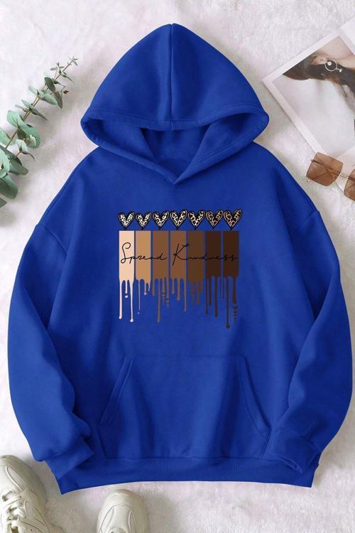 Leopar Kalp Baskılı Oversize Sweatshirt