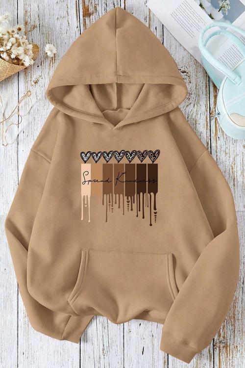 Leopar Kalp Baskılı Oversize Sweatshirt