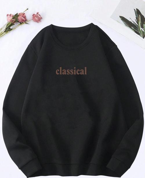 Classical Baskılı Oversize Sweatshirt