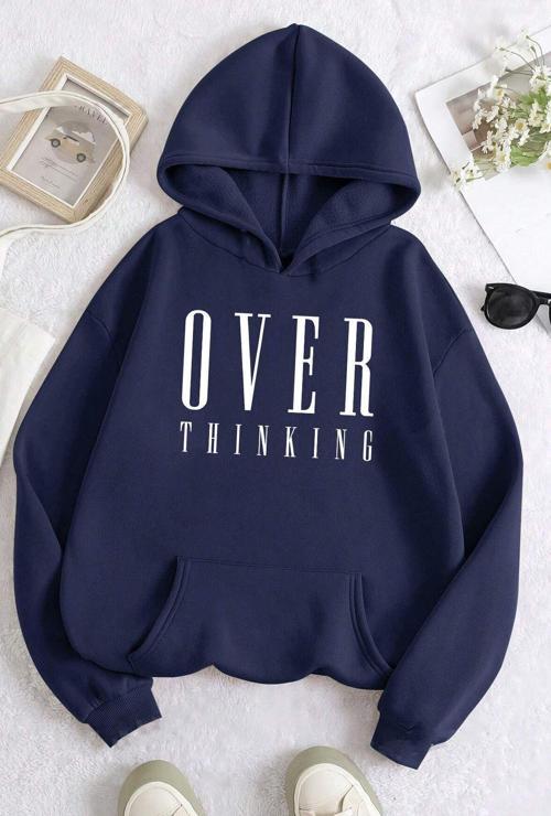 Over Thinking Baskılı Unisex Oversize Sweatshirt