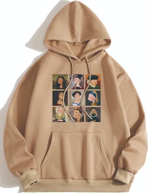 Unisex Van Gogh Baskılı Oversize Sweatshirt