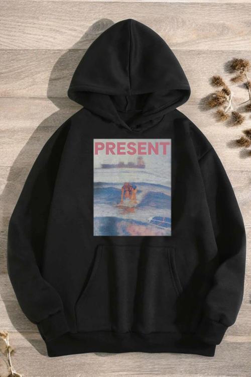 Present Baskılı Oversize Sweatshirt