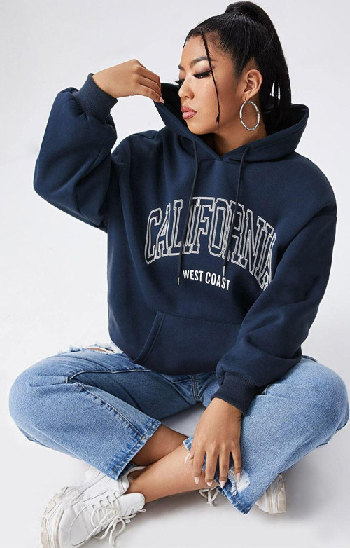 California Baskılı Oversize Sweatshirt