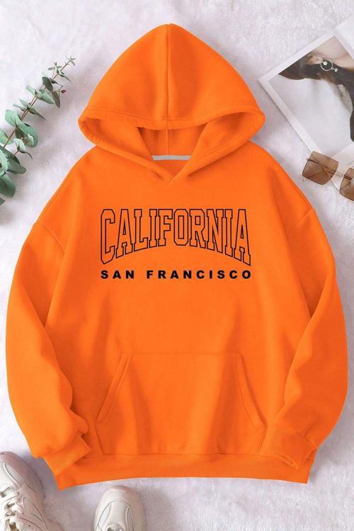 California Baskılı Oversize Sweatshirt
