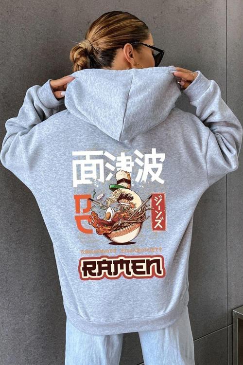 Unisex Ramen Baskılı Sweatshirt