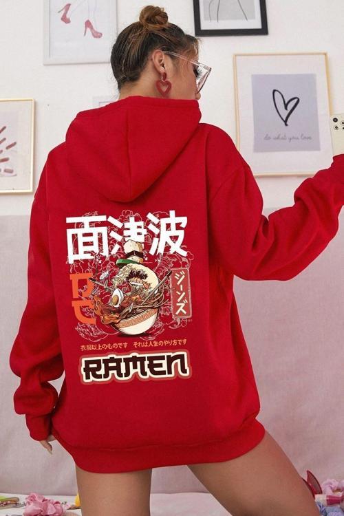 Unisex Ramen Baskılı Sweatshirt