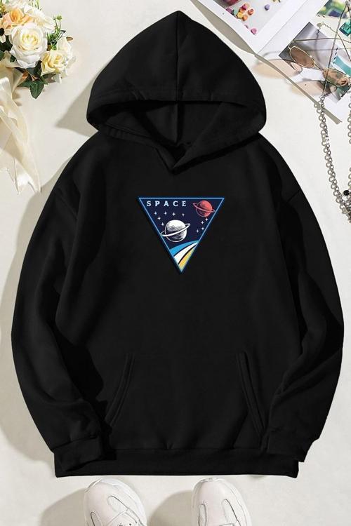 Unisex Space Baskılı Sweatshirt