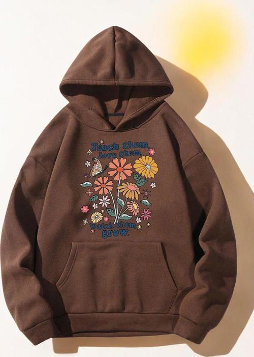 Flowers  Baskılı Oversize Sweatshirt