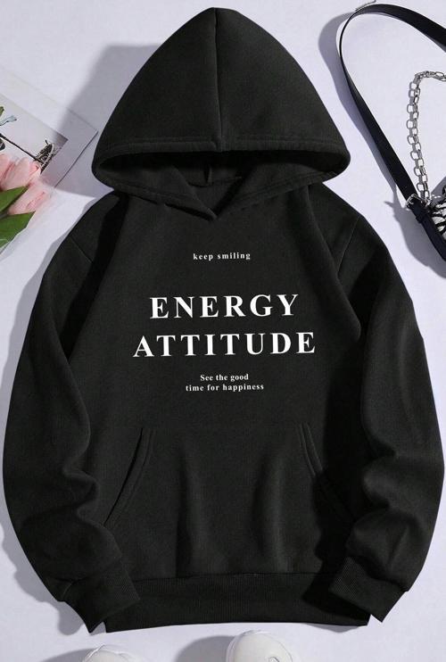 Energy Baskılı Oversize Sweatshirt