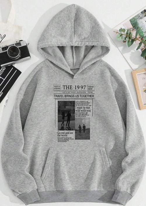 Unisex The 1997 Travel Baskılı Sweatshirt