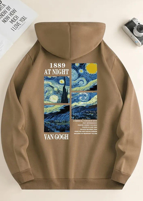 Vangogh Baskılı Oversize Sweatshirt