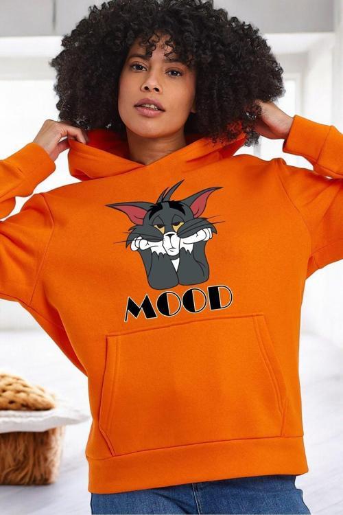 Mood Baskılı Unisex Oversize Sweatshirt