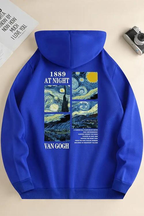 Vangogh Baskılı Oversize Sweatshirt