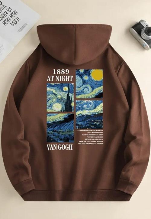 Vangogh Baskılı Oversize Sweatshirt