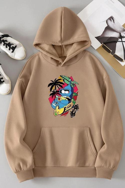 Unisex Crazy Banana Baskılı Sweatshirt