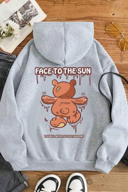 Unisex Face To The Sun Baskılı Sweatshirt