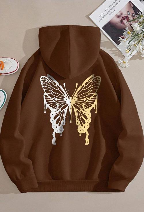 Unisex Butterfly Baskılı Sweatshirt