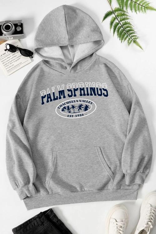 Unisex Palm Springs Baskılı Sweatshirt