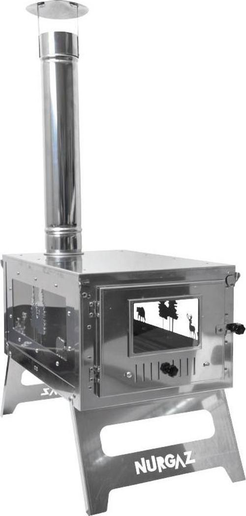 Campout Katlanır Krom Soba