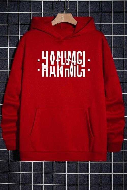 Hanımcı Yazılı Katlamalı Sweatshirt
