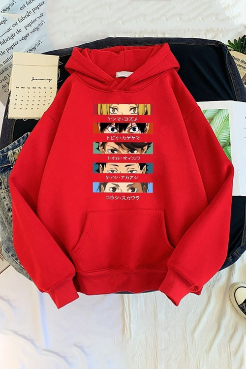 Unisex Cosplay Haikyuu Baskılı Sweatshirt