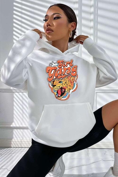 Kadın Gril Gang Baskılı Sweatshirt