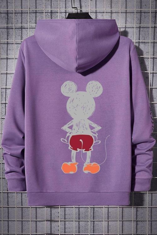 Unisex Mouse Sırt Baskılı Sweatshirt