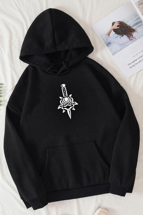Unisex Skullcracked Baskılı Sweatshirt