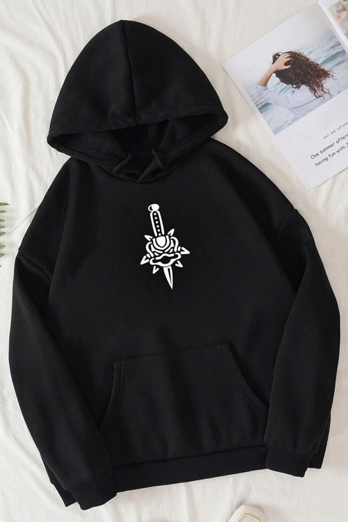 Unisex Skullcracked Baskılı Sweatshirt