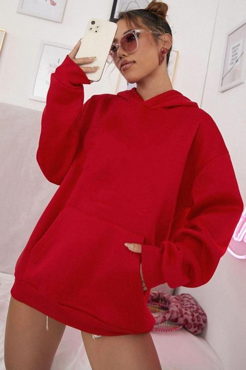 Unisex Pamuk Şardonlu Kapüşonlu Sweatshirt