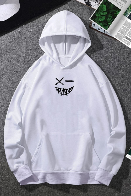 Cartoon Graphic Thermal Lined Drawstring Sweatshirt