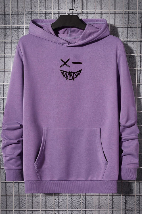 Cartoon Graphic Thermal Lined Drawstring Sweatshirt