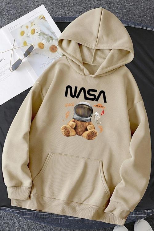Unisex Nasa Bear Baskılı Sweatshirt