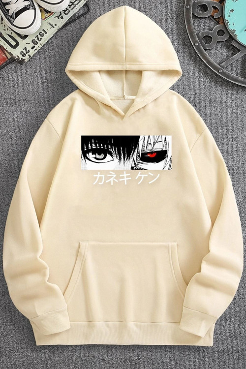 Unisex Ken Kaneki Baskılı Kapüşonlu Sweatshirt