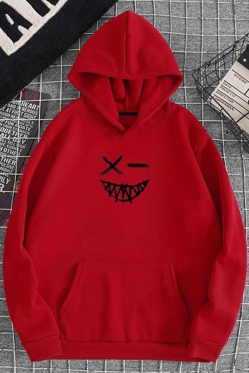 Cartoon Graphic Thermal Lined Drawstring Sweatshirt