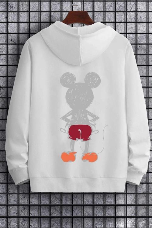 Unisex Mouse Sırt Baskılı Sweatshirt