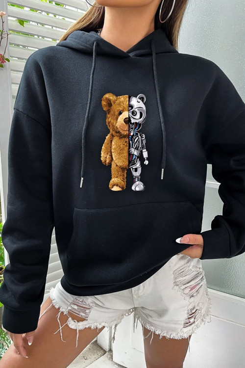 Unisex Boys Bear Baskılı Sweatshirt